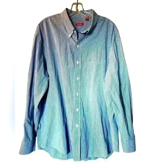 Men's Size XL Izod Checked Button Down Casual Dress Shirt - Picture 1 of 4